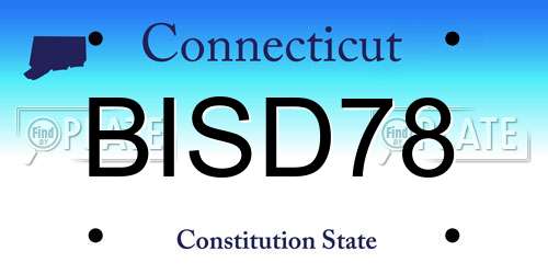 BISD78 Connecticut License Plate