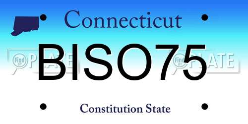 BISO75 Connecticut License Plate