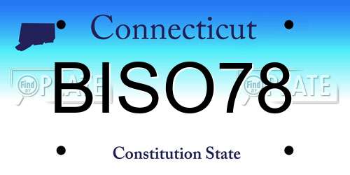 BISO78 Connecticut License Plate