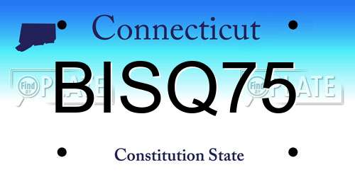 BISQ75 Connecticut License Plate