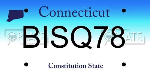 BISQ78 Connecticut License Plate