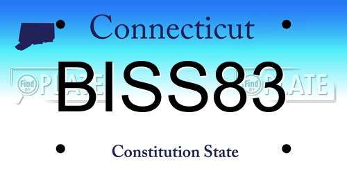 BISS83 Connecticut License Plate