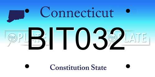 BIT032 Connecticut License Plate