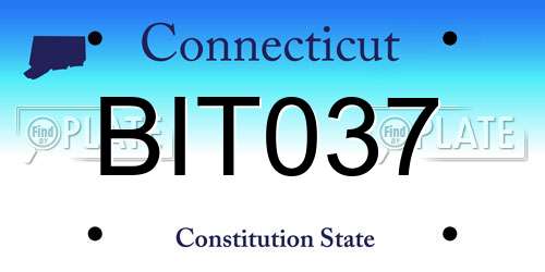 BIT037 Connecticut License Plate