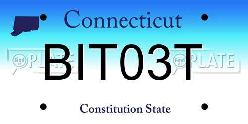 BIT03T Connecticut License Plate