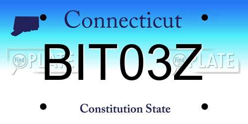 BIT03Z Connecticut License Plate