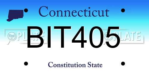 BIT405 Connecticut License Plate