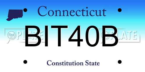 BIT40B Connecticut License Plate