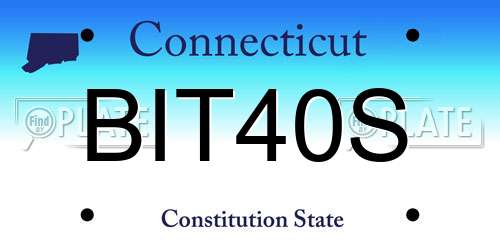 BIT40S Connecticut License Plate