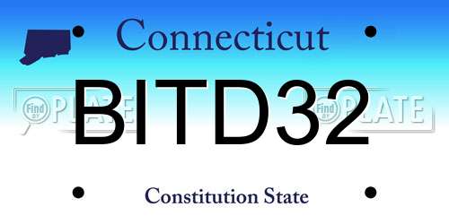 BITD32 Connecticut License Plate