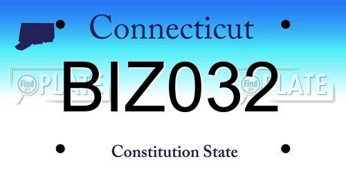 BIZ032 Connecticut License Plate
