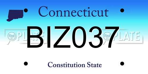 BIZ037 Connecticut License Plate