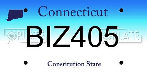 BIZ405 Connecticut License Plate