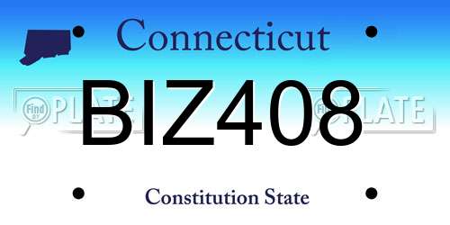 BIZ408 Connecticut License Plate