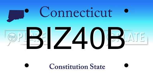 BIZ40B Connecticut License Plate