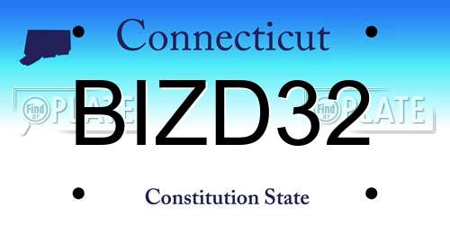 BIZD32 Connecticut License Plate