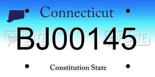 BJ00145 Connecticut License Plate