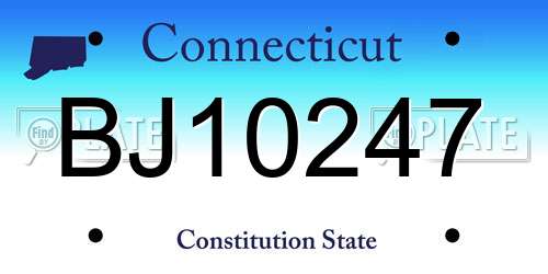 BJ10247 Connecticut License Plate