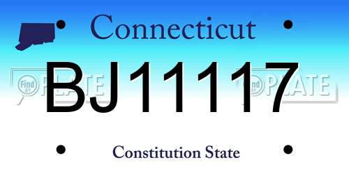 BJ11117 Connecticut License Plate