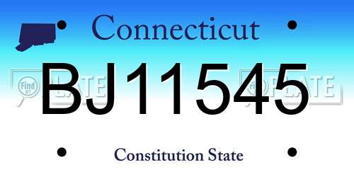 BJ11545 Connecticut License Plate