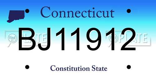 BJ11912 Connecticut License Plate