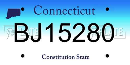 BJ15280 Connecticut License Plate