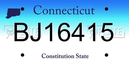 BJ16415 Connecticut License Plate