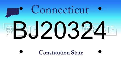 BJ20324 Connecticut License Plate