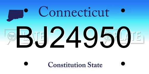 BJ24950 Connecticut License Plate