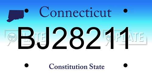 BJ28211 Connecticut License Plate