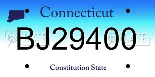 BJ29400 Connecticut License Plate
