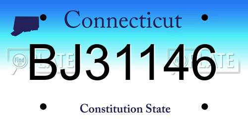 BJ31146 Connecticut License Plate