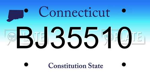 BJ35510 Connecticut License Plate