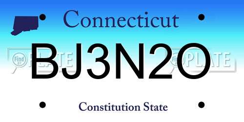 BJ3N2O Connecticut License Plate