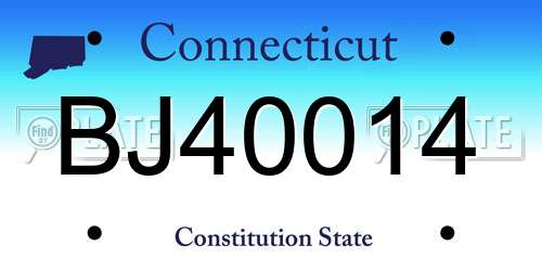 BJ40014 Connecticut License Plate