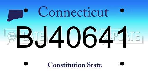 BJ40641 Connecticut License Plate