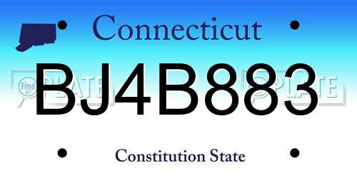 BJ4B883 Connecticut License Plate