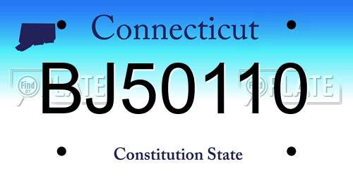 BJ50110 Connecticut License Plate