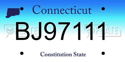 BJ97111 Connecticut License Plate