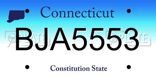 BJA5553 Connecticut License Plate