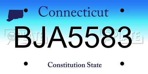 BJA5583 Connecticut License Plate