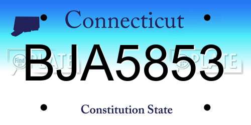 BJA5853 Connecticut License Plate