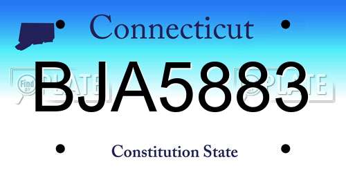 BJA5883 Connecticut License Plate