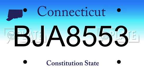 BJA8553 Connecticut License Plate