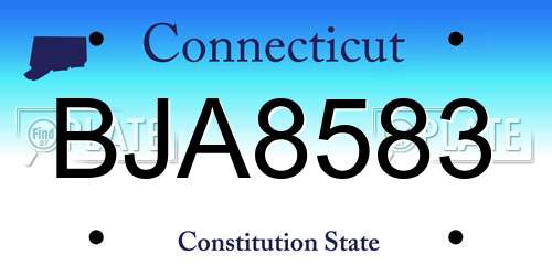 BJA8583 Connecticut License Plate
