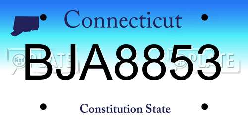 BJA8853 Connecticut License Plate