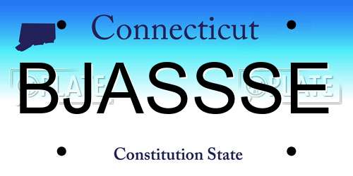BJASSSE Connecticut License Plate