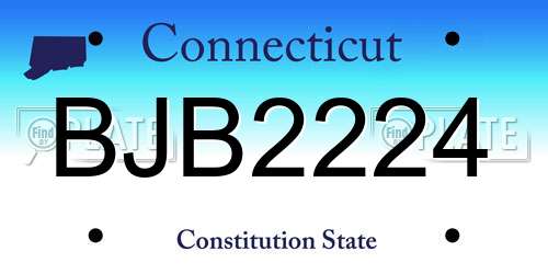BJB2224 Connecticut License Plate