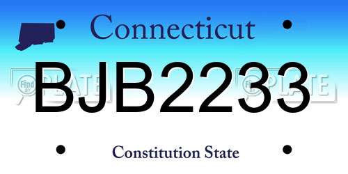 BJB2233 Connecticut License Plate