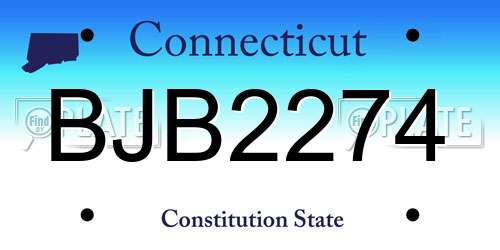 BJB2274 Connecticut License Plate